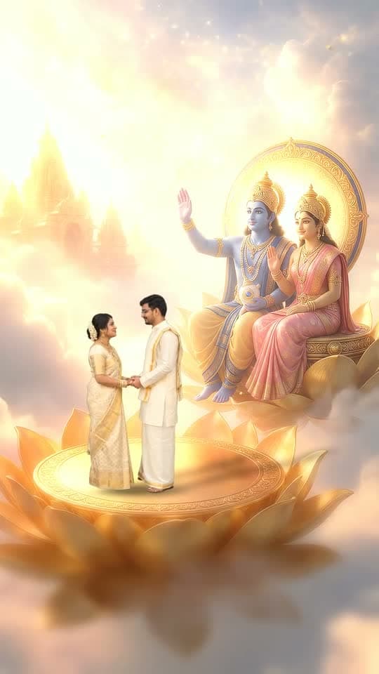 Vaikunth, 3D save the date video: a golden lotus in the celestial ocean