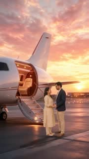 Private Jet 3D invitation: couple