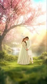 Enchanted Forest 3D invitation: couple
