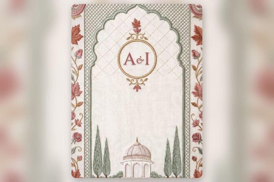 Kashmiri Thread wedding invitation design