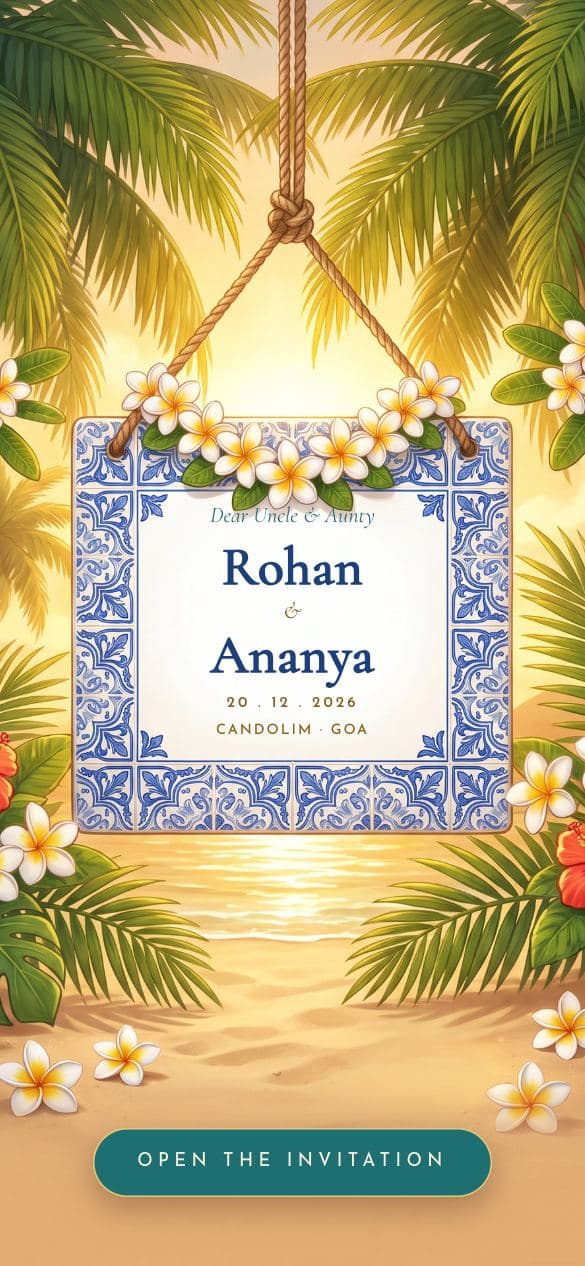 Golden Shore wedding invitation