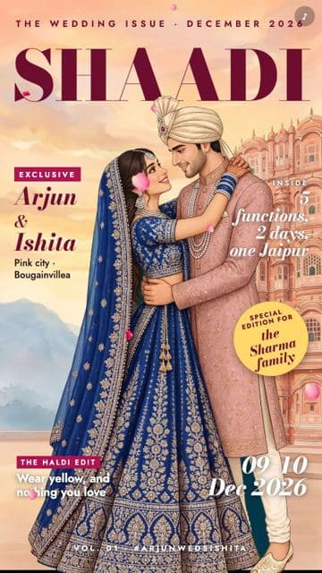 Magazine wedding invitation