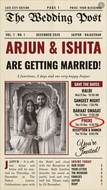 Wedding Post wedding invitation