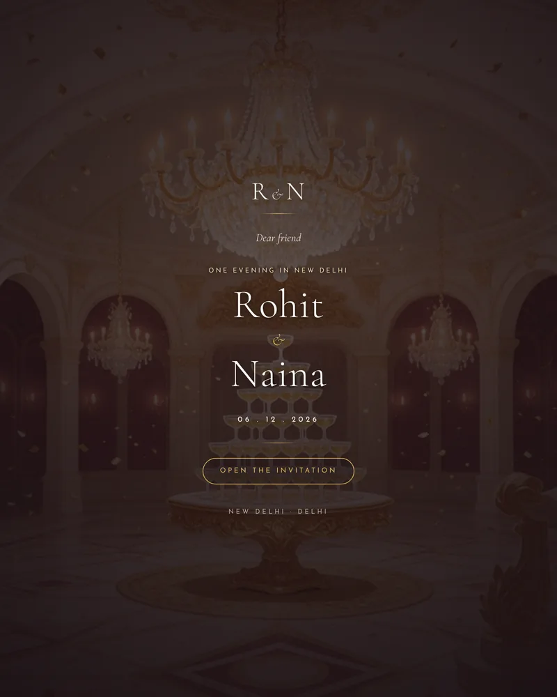 Crystal Ballroom wedding invitation