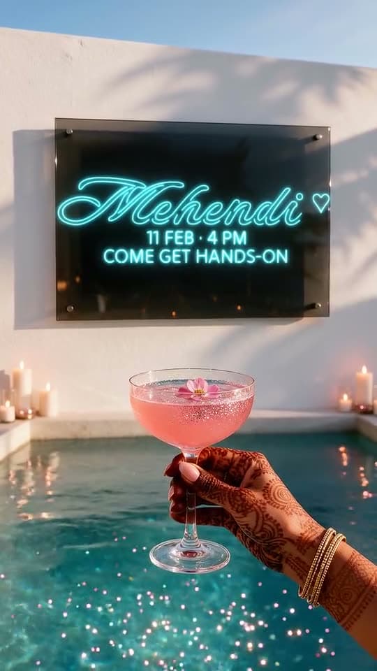 Pool Villa, a 3D wedding invitation video: tan lines. bad decisions. a glowing lagoon after dark.