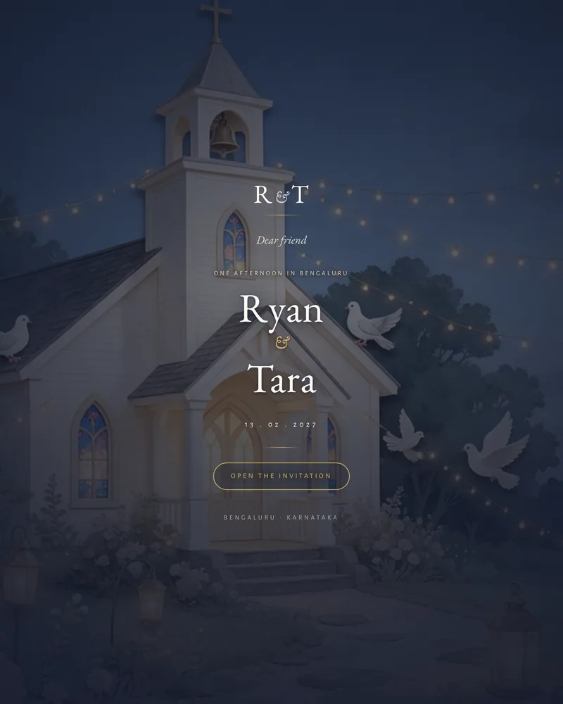 Blush Chapel wedding invitation