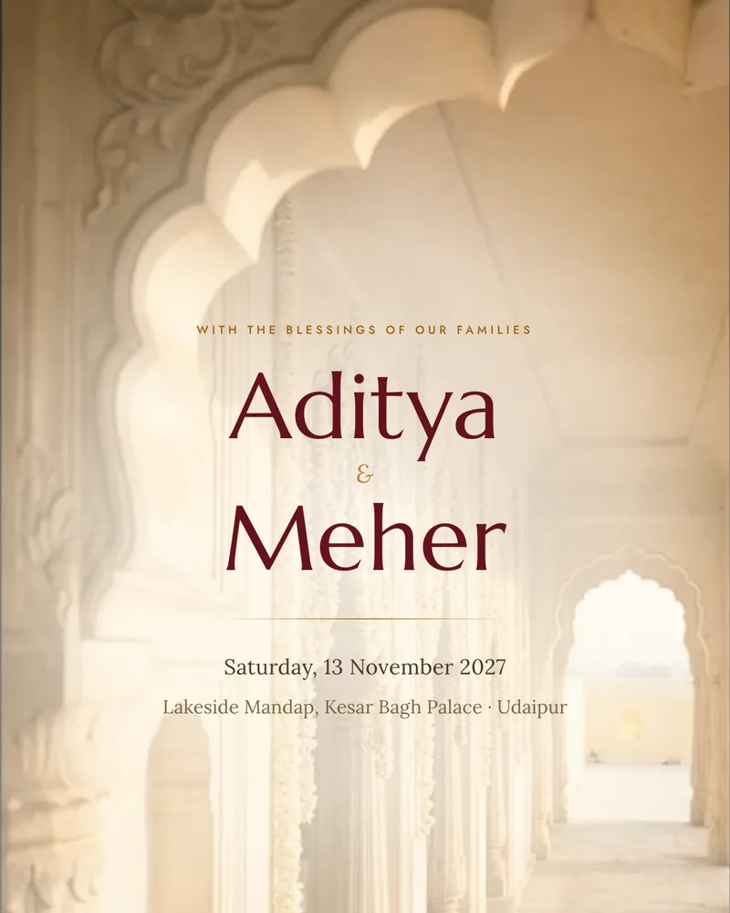 Royal Dusk wedding invitation