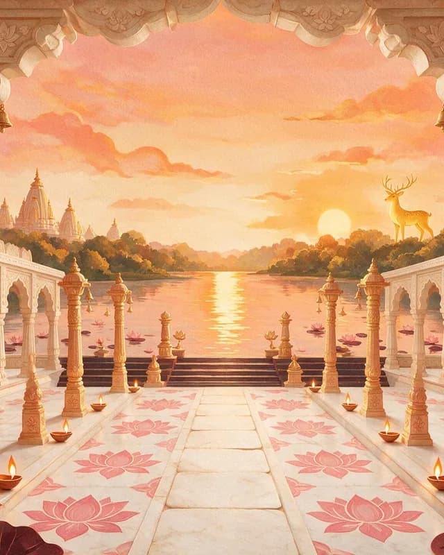Thousand Lamps wedding invitation artwork
