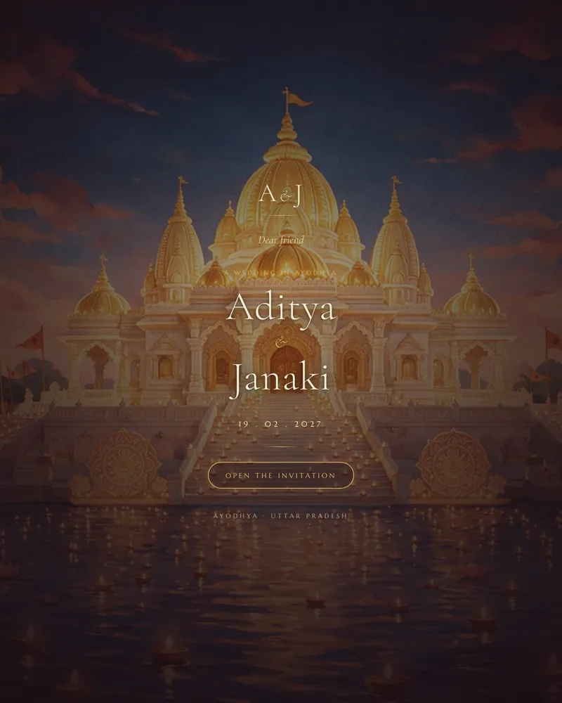 Thousand Lamps, Ram Sita wedding invitation