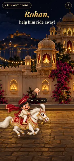 Runaway Ghodi, Save the date game